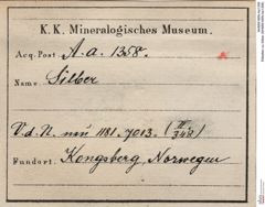Etiketten zu Silber (NHMW-MIN-Aa1358)